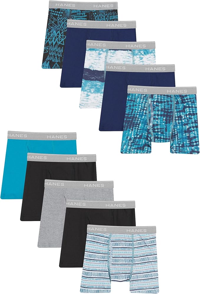 Hanes Boys' Underwear Boxer Briefs Or Briefs Pack, 8 Or 12 Pack, Cotton Stretch Underwear for Boys & Toddler Boys