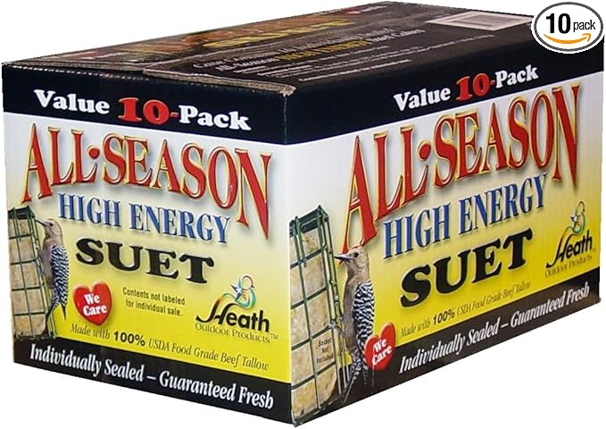 Heath Outdoor Products birds DD4-10 All Season High Energy Suet Cake, Case Of 10