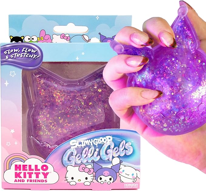 Hello Kitty® and Friends SLIMYGLOOP Gelli Gels – Kuromi™, Slow Rising Sensory Squeeze Toy with Glitter, Gel Filled Fidget Toys
