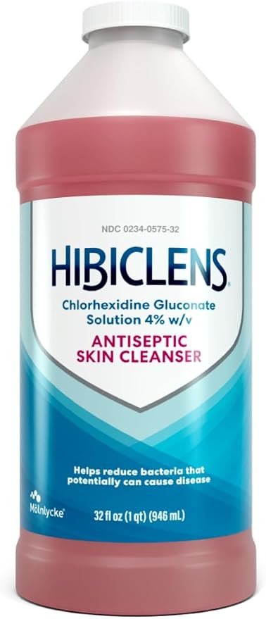Hibiclens – Antimicrobial and Antiseptic Soap and Skin Cleanser – 32 oz – for Home and Hospital – 4% CHG, Packaging May Vary