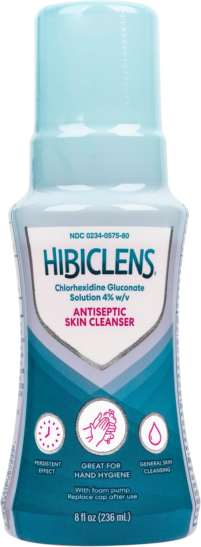 Hibiclens – Antimicrobial and Antiseptic Soap and Skin Cleanser – 8 oz with Foaming Pump – for Home and Hospital – 4% CHG