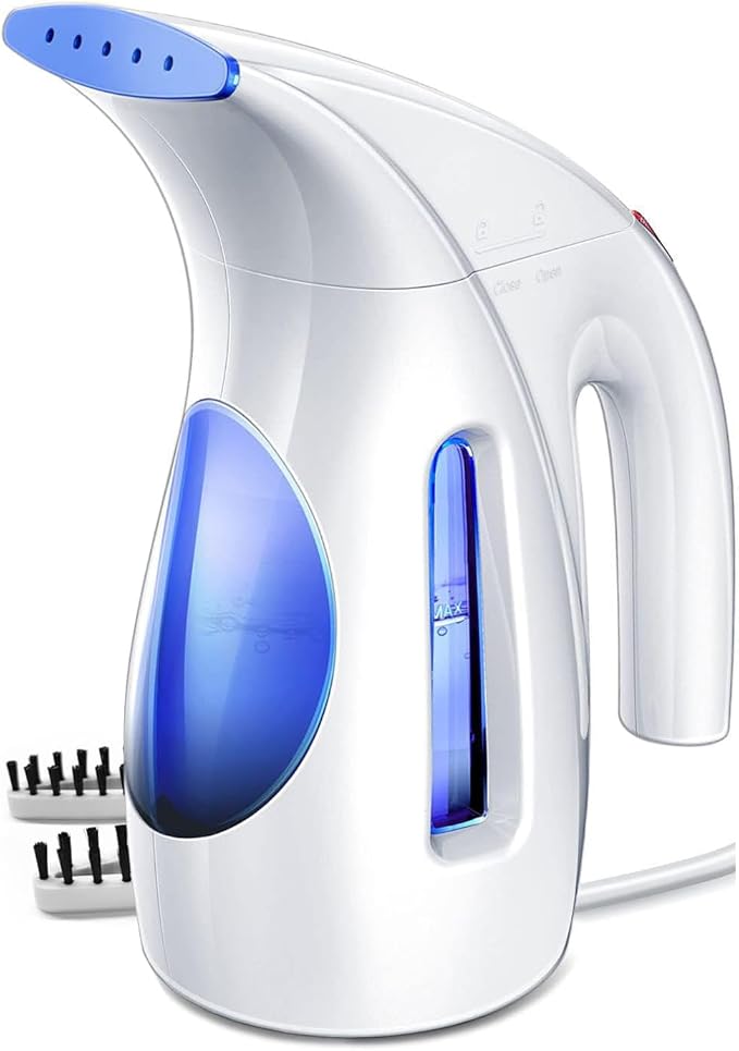 HiLIFE Steamer for Clothes, Portable Handheld Clothing Steamer, 240ml Big Capacity, 700W, Strong Power, Fabric Quick Wrinkle Remover with Brush for Home, Office(ONLY 120V) -Blue