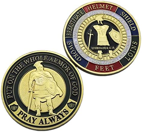 HillSpring 2 Pieces Put On The Whole Armor of God Challenge Coins (Ephesians 6:11-18)