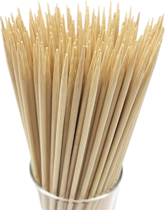 HOPELF 6" Natural Bamboo Skewers for BBQ，Appetiser，Fruit，Cocktail，Kabob，Chocolate Fountain，Grilling，Barbecue，Kitchen，Crafting and Party. Φ=4mm, More Size Choices 8"/10"/12"/14"/16"/30"(100 PCS)