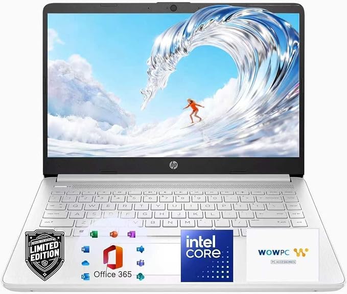 HP Essential Laptop Computer • 2026 Edition • Intel Processor • 64GB SSD + 1TB Cloud Storage • Thin & Portable • Fast Response • Windows11 with Microsoft 365