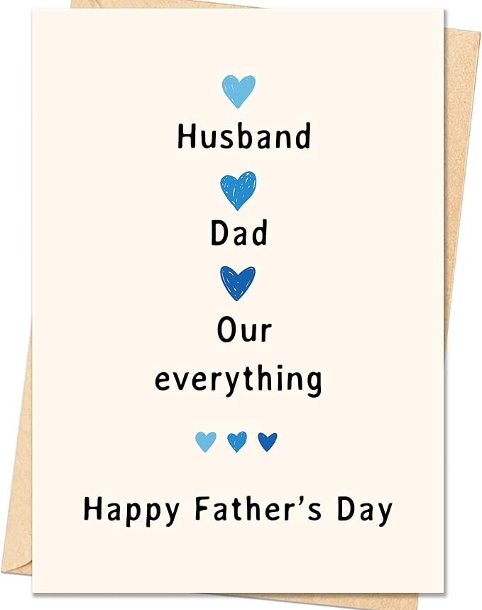 IDU Fathers Day Card Gifts for Husband, Fathers Day Card Gifts from Wife, Happy Father's Day Decorations Gifts for Husband from Wife