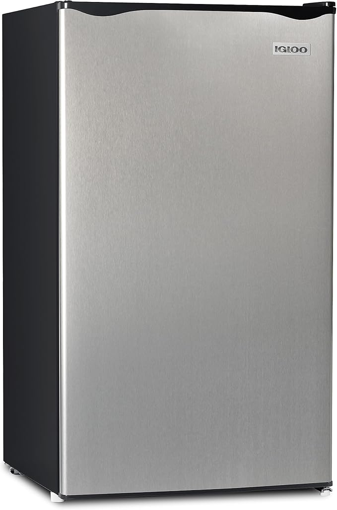 Igloo 3.2 Cu.Ft. Mini Fridge with Freezer - Single Door Compact Refrigerator with Glass Shelves for Homes, Dorms & Offices- Keep Snacks, Drinks & Frozen Foods Cool with Temperature Control Mini Fridge