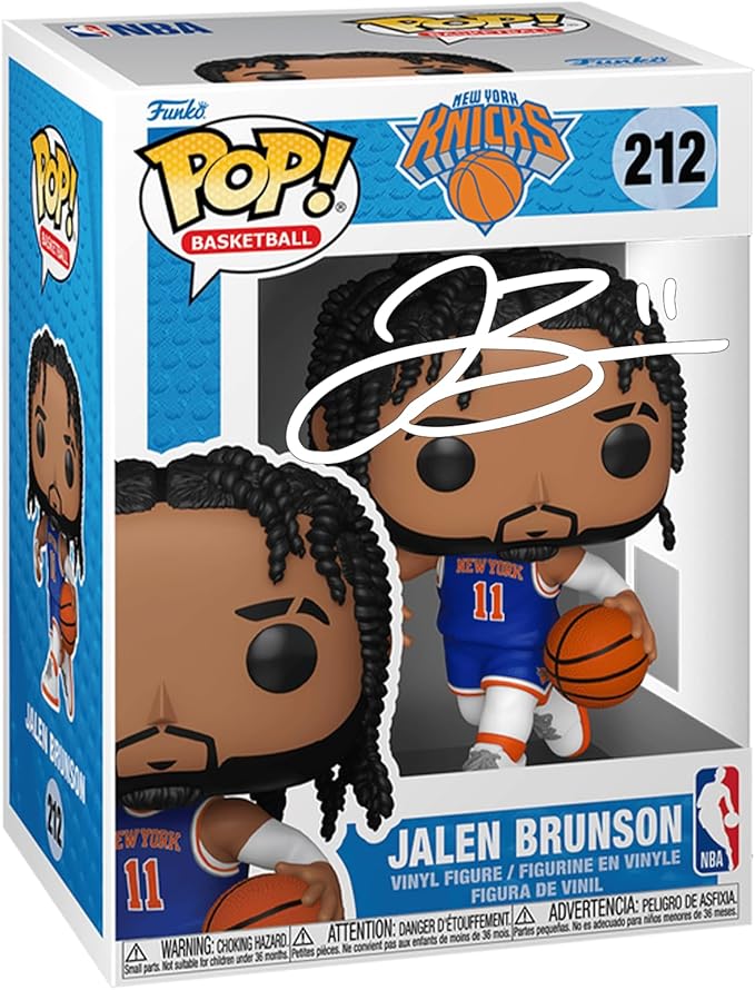 Jalen Brunson #212 Facsimile Signed Reprint Laser Autographed Funko POP! Basketball New York Knicks Figurine with Protector Case