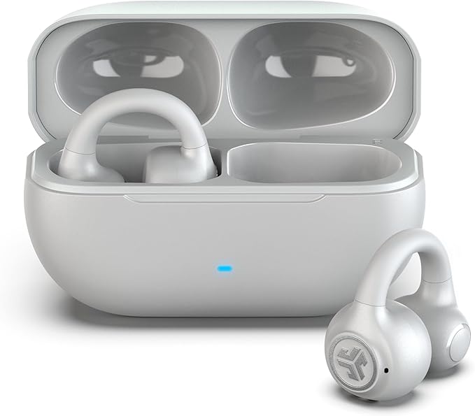 JLab, Flex, Open Ear Earbuds, Clip On Wireless Bluetooth Earbuds, Open Ear Headphones, Cloud White