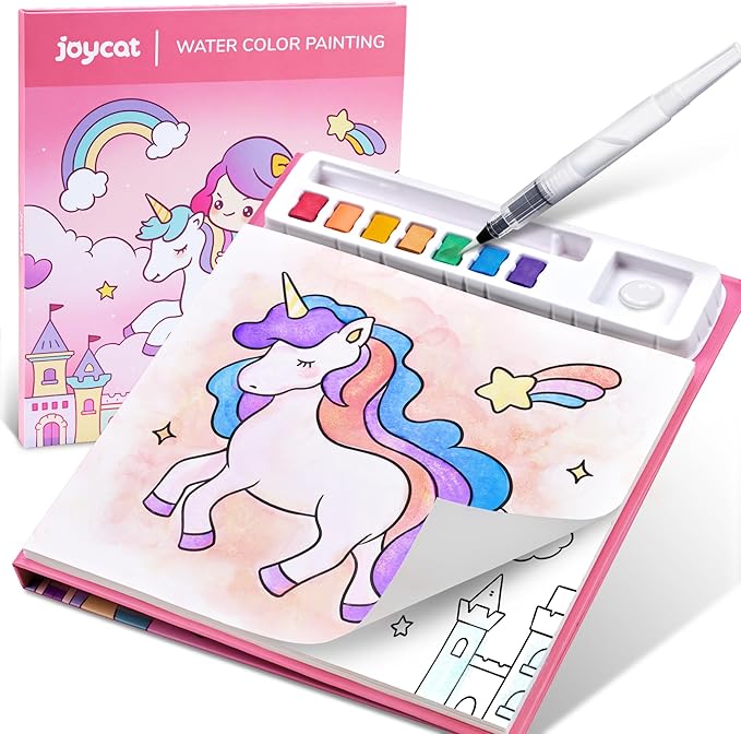 JoyCat Paint with Water Coloring Books for Toddlers, Watercolor Painting Sets for Kids Ages 3-5 4-8, Arts and Crafts Drawing Activities Toy Birthday Gifts for Boys Girls (Magical Pony)