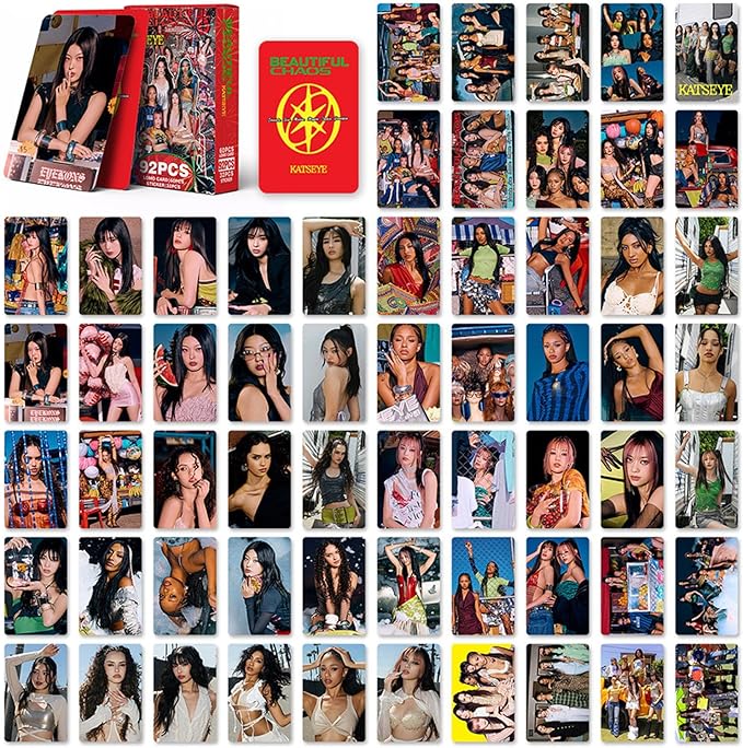 KATSEYE 32PCS Stickers + 60PCS LOMO Cards Novel Idol Album Cards Set Mini Merch Photocards Set Gift for Fans Girls (A01)