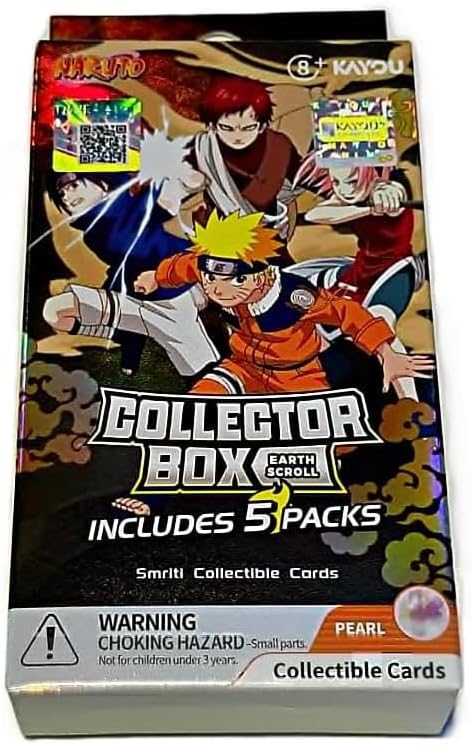 KAYOU Naruto Collectible Cards Earth Scroll Collector Box — 5 Packs, 8 Cards Per Pack | Smriti Series | Blind Pack TCG | Ages 8+