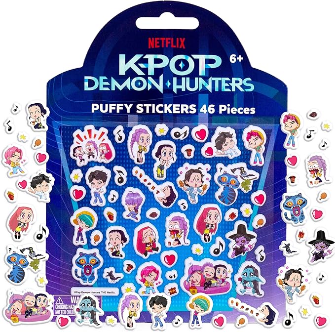 Kpop Demon Hunters™ Puffy Stickers, Includes Over 40 Designs, Official Kpop Demon Hunters Merch, Great Scrapbook Supplies, Cool Stuff for Planners, Kids Crafts, Party Favors
