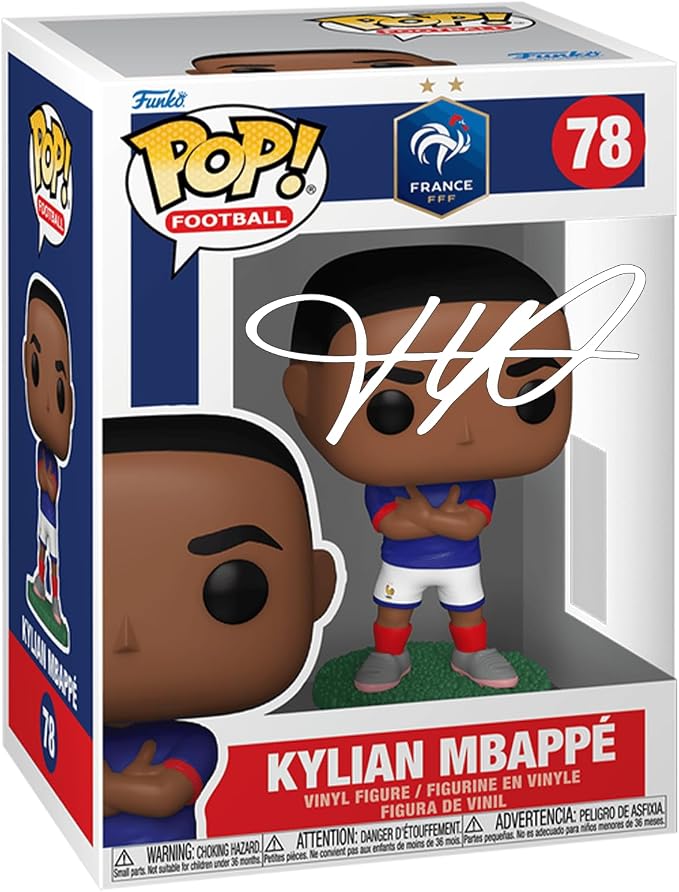 Kylian Mbappe #78 France Facsimile Signed Reprint Laser Autographed Funko POP! Soccer Figurine with Protector Case