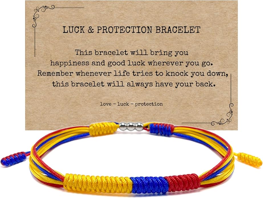LAMIBEE Patriotic Country Code Flag Pride Bracelet, Protection and Lucky Surfer String Bracelet, Tibetan Wrist Wrap Bracelet, Boho Rope Bracelet for Women, Men, String Thread