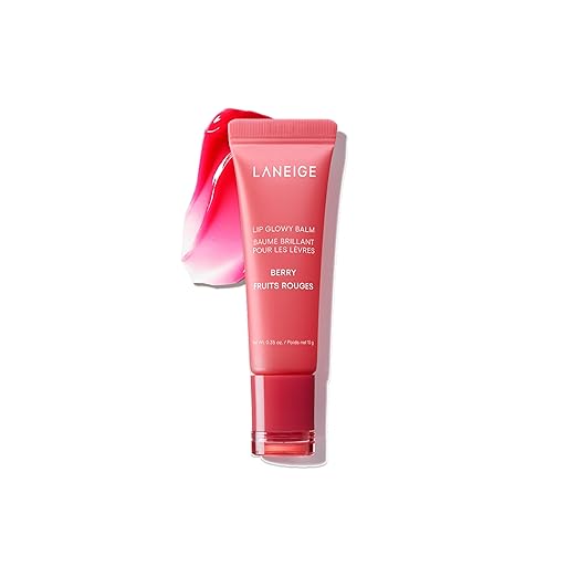 LANEIGE Lip Glowy Balm: Sheer Tinted Lip Treatment Balm Tube with Shea & Murumuru Butters for Hydrating, Moisturizing, Glossy, Non-Sticky Shine, Berry | Korean Skin Care