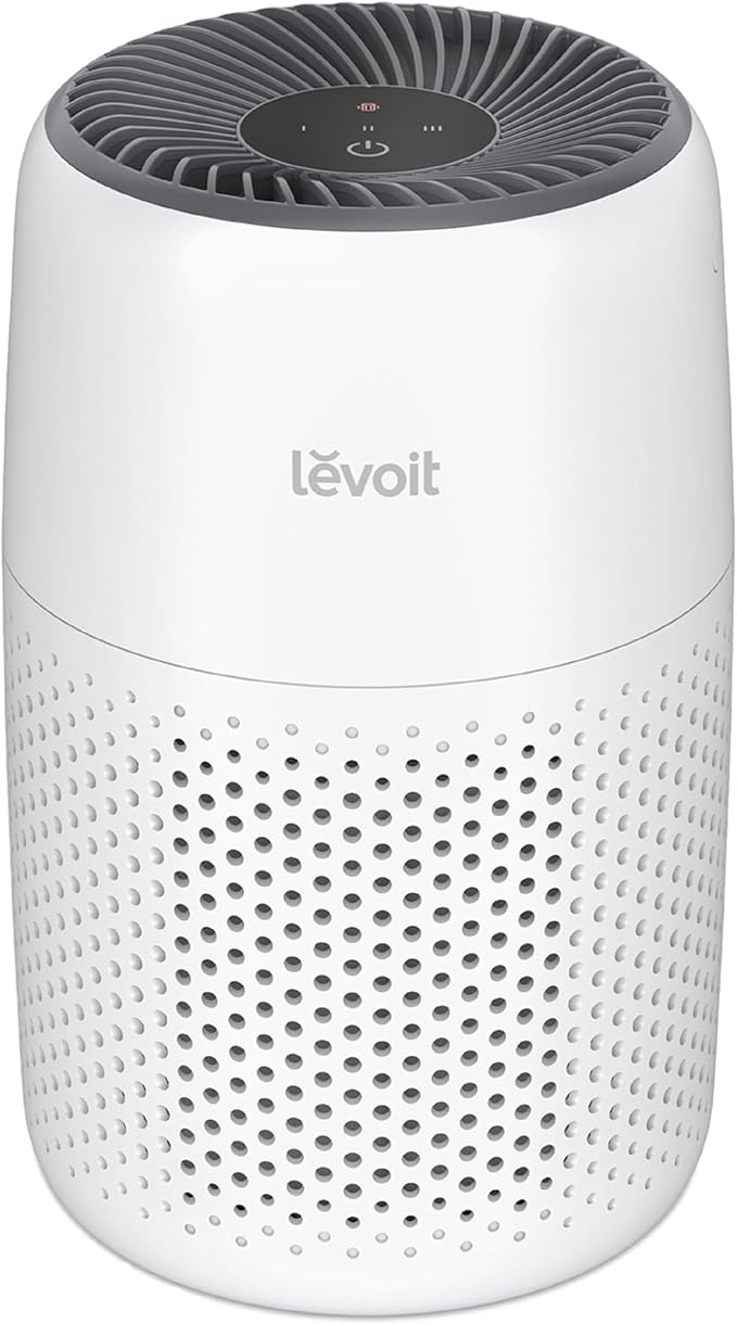 LEVOIT Air Purifiers for Bedroom Home Dorm, AHAM VERIFIDE, 3-in-1 Filter Cleaner With Aroma Pad, Filters Smoke, Allergens, Pet Dander, Odor, Dust, Office, Desktop, Core Mini-P, White