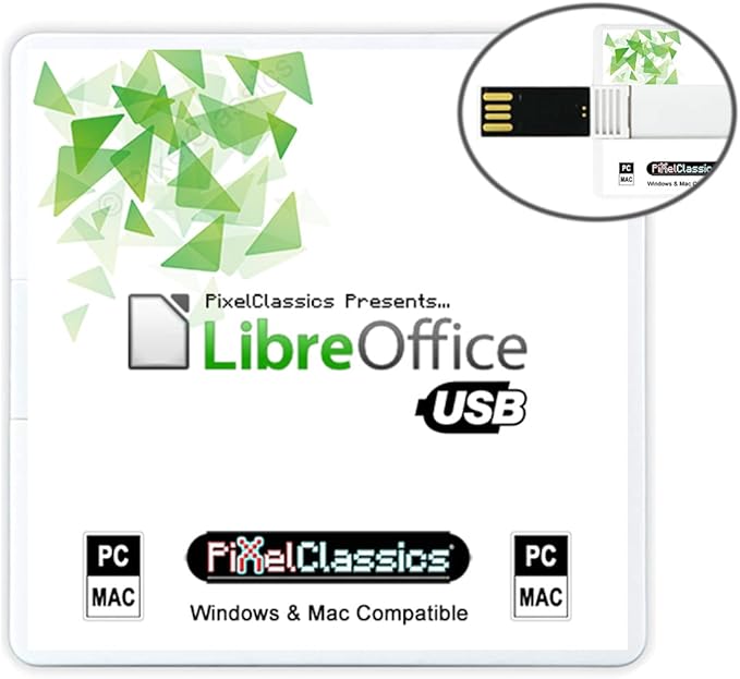 LibreOffice Office Suite 2026 on USB | Compatible with Microsoft Office Word, Excel & PowerPoint for Home Student Business | One Time Purchase, Lifetime License & Free Updates | Windows PC & Mac