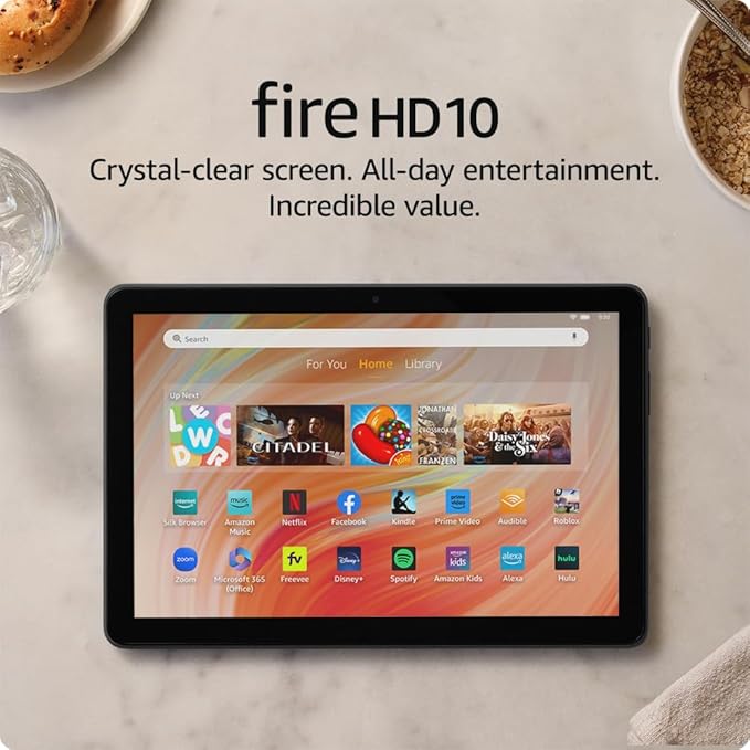 Like-New Amazon Fire HD 10 tablet, built for relaxation, 10.1" vibrant Full HD screen, octa-core processor, 3 GB RAM, 32 GB, Black