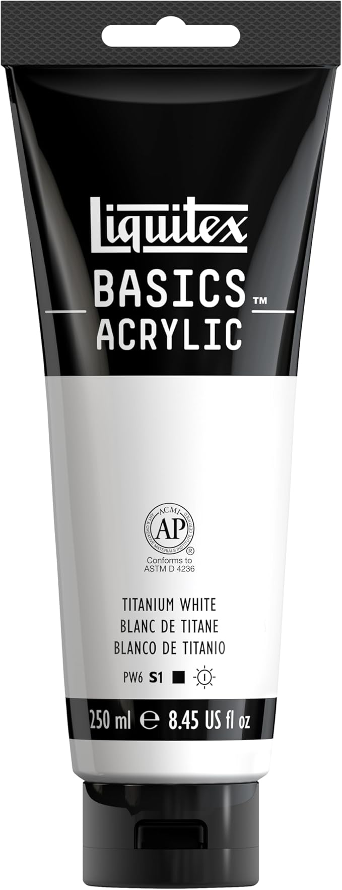 Liquitex BASICS Acrylic Paint, 250ml (8.5-oz) Tube, Titanium White