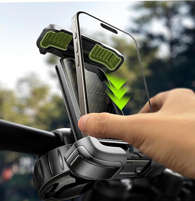 LISEN Bike Phone Holder, [Super Easy Install] Motorcycle Phone Mount Ebike Accessories Bicycle Handlebar Holder Mount Gifts for Adults Kids Men Mountain Mini Bike Scooter Gear Accessories for iPhone