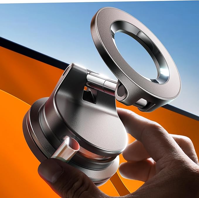 LISEN for Magsafe Car Mount, Magnetic Phone Holders for Your Car Vacuum, Phone Mount for Car Accessories for Women Men Jeep BMW, Suction Phone Holder Gifts Kits, for iPhone 17 Pro Max 16 15 14 13 12