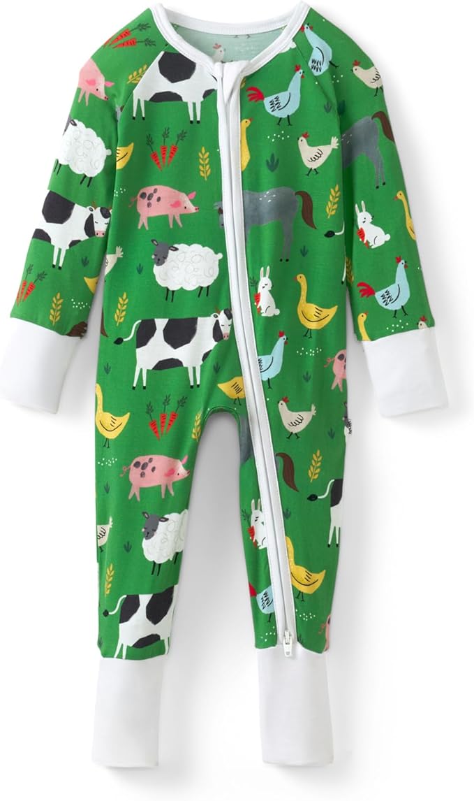 Little Sleepies Pajamas for Baby Boys & Girls, Viscose from Bamboo Baby Pajamas, Sleepers, 2-Way Zipper PJs