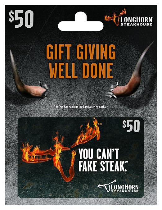Longhorn Steakhouse Physical Gift Card - $50