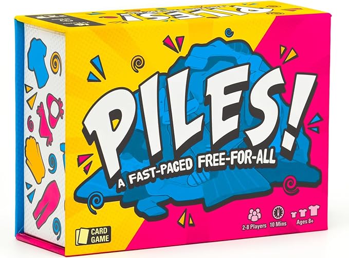 Lost Boy Entertainment Piles – Card Games – Family Games – for Kids 8 and Up – for Adults – Family Game Night – Travel & Memory Game – Party Games – 10 Mins