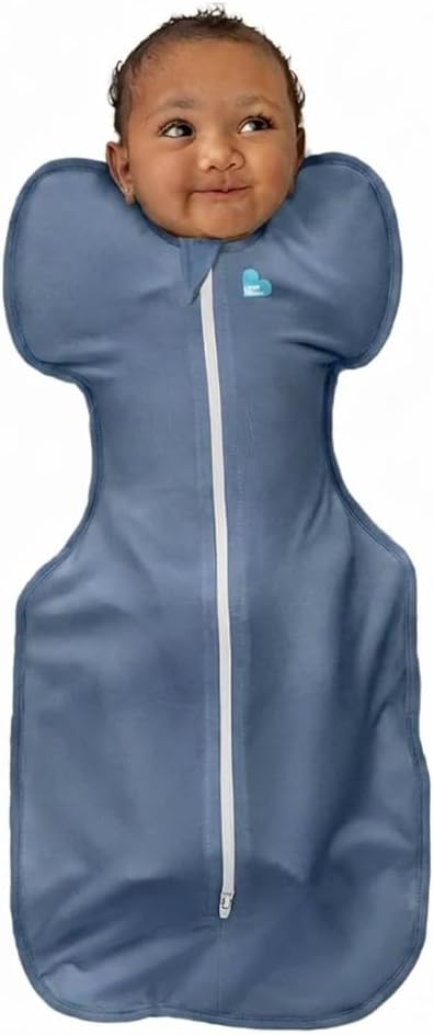 Love to Dream Swaddle UP, Baby Sleep Sack, Self-Soothing Swaddles for Newborns, Get Longer Sleep, Secure Fit Helps Calm Startle Reflex, New Born Essentials for Baby, 1.0 TOG, Medium 13-19 lbs, Denim