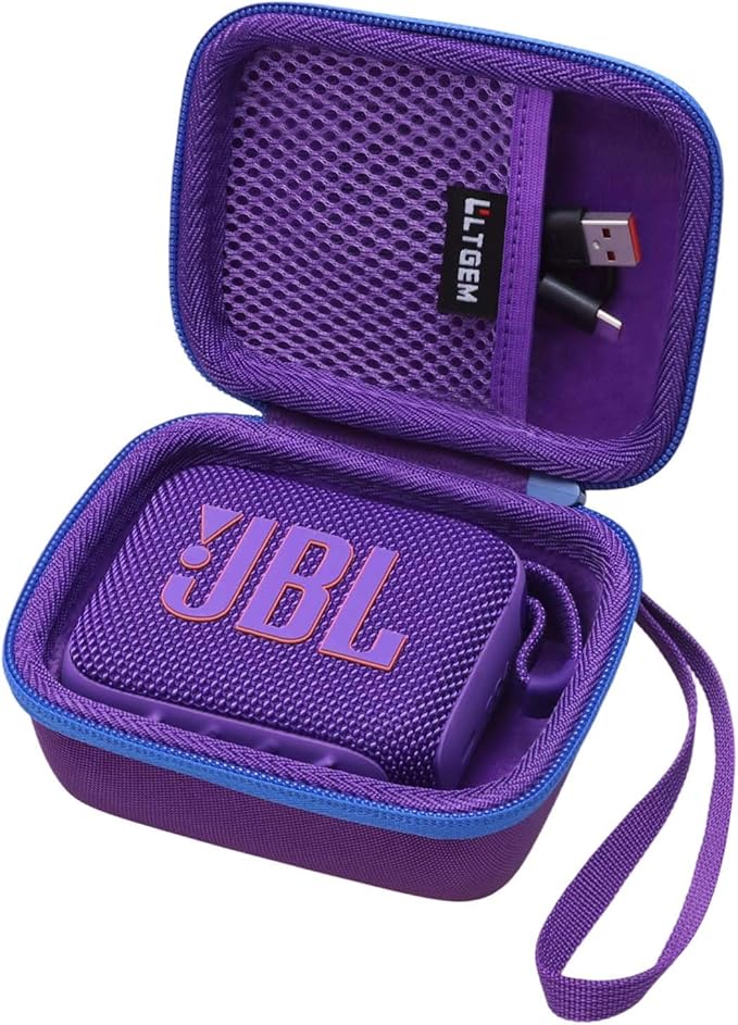 LTGEM Case Compatible with JBL Go 4 / GO 5 / Go 3 Ultra-Portable Waterproof Speaker, Purple