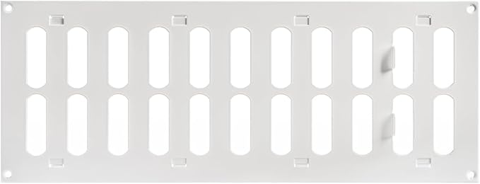 LuftVents 16x4 Inch White Adjustable HVAC Metal Vent Grille – Galvanized Steel Wall & Ceiling Air Register Cover with Mesh Screen – Indoor & Outdoor Use