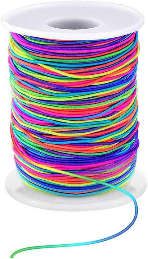 LUSTEMBER 1mm Stretchy Bracelet String, Sturdy Rainbow Elastic String Elastic Cord for Jewelry Making, Necklaces, Beading and Crafts