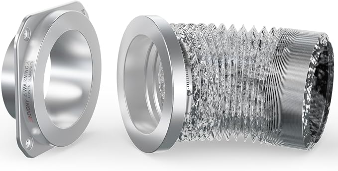 Magnetic Dryer Vent Coupling DV180 Airtight Seal Dryer Vent Connector Kit Easy to Clean Quick Connector Including a 2.6ft 4" Duct and two Clamps