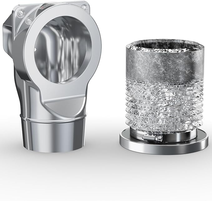 Magnetic Dryer Vent Coupling DV90 Airtight Seal Dryer Vent Connector Kit Easy to Clean Quick Connector Including a 2.6ft 4" Duct and two Clamps