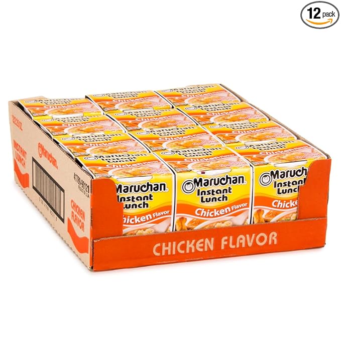 Maruchan Instant Lunch Ramen Noodles, Chicken Flavor – Japanese-Style Instant Noodle Soup, Easy Meal Ready in 3 Minutes – 2.25 Oz. (12 Pack)