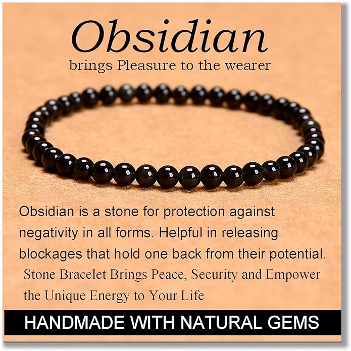 MASSIVE BEADS Handmade Yoga Stretch Elastic Bracelet Natural Stone Crystal Healing Power Energy Gifts for Unisex Adult 4mm 6mm 8mm 10mm