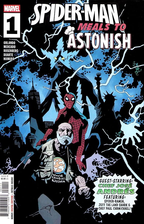 Meals to Astonish #1 VF/NM ; Marvel comic book | Chef Jose Andres Spider-Man Mignola Statue of Liberty