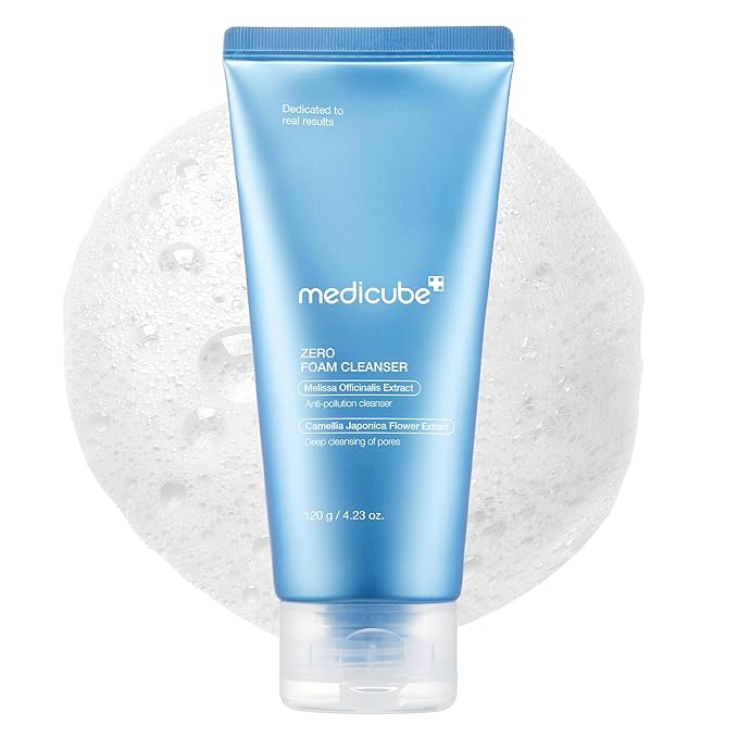 medicube Facial Cleanser Zero Foam Cleanser | Daily Gentle Cleansing Foam for Sensitive Skin | Excess Sebum Control, Hydration, Pore Minimization | Korean Skincare, 4.23 oz