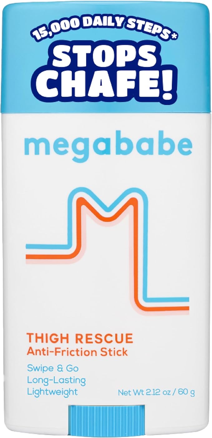 Megababe Thigh Rescue Anti-Chafe Stick | Prevents Skin Chafe & Irritation | Thighs, arms, Bra-Lines & More