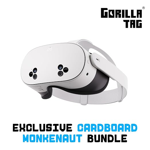Meta Quest 3S 128GB | VR Without Wires — Gorilla Tag Cardboard Monkenaut Bundle — Amazon Exclusive —Access to 100+ Games with a 3-Month Trial of Meta Horizon+ Included