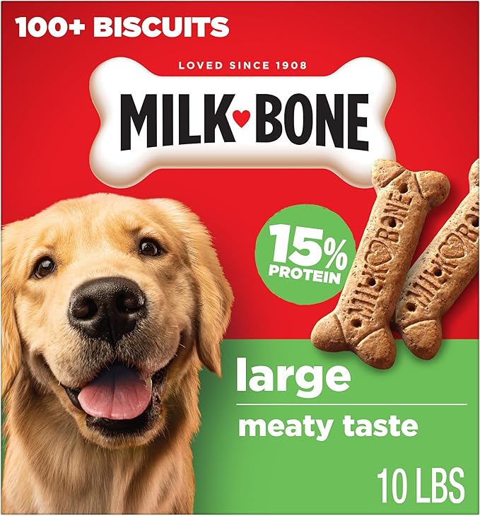 Milk-Bone Crunchy Large Dog Treats, 10 Lb. Box, Original Beef Flavor