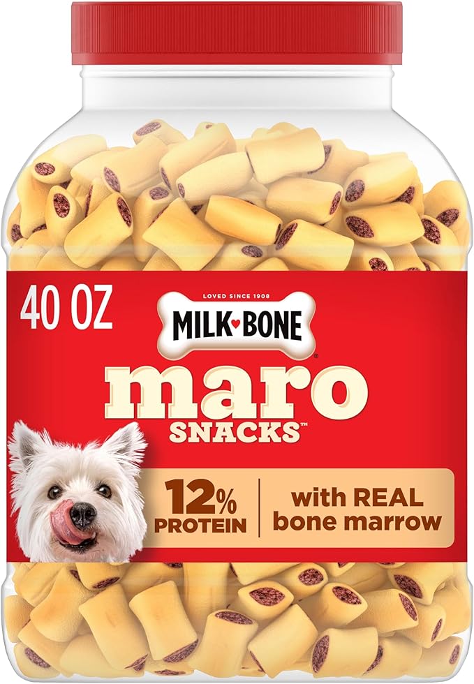 Milk-Bone MaroSnacks Small Dog Treats with Real Bone Marrow, 40 Oz. Canister