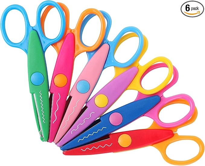 Mr. Pen- Craft Scissors Decorative Edge, 6 Pack, Bright Zig Zag Scissors | for Crafting, Scrapbooking, Fancy Pattern Design