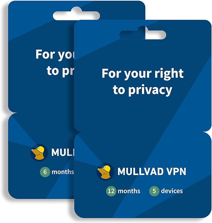 Mullvad VPN | 18 Months for 5 Devices | No-Log Security VPN Service | Protect Your Privacy