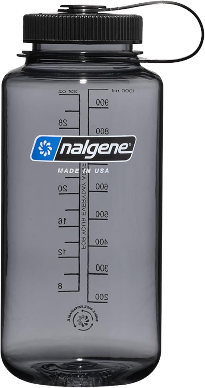 Nalgene 32 oz Wide Mouth Water Bottle | BPA-Free, Durable & Leak Proof, Lightweight Bottle for Hiking & Gym, Work & Travel