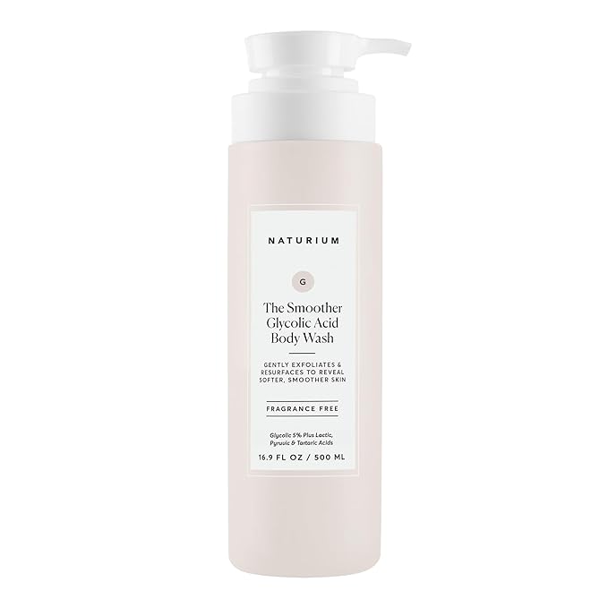 Naturium The Smoother Glycolic Acid Exfoliating Body Wash, Soft & Smoothing Cleanser, 16.9 oz