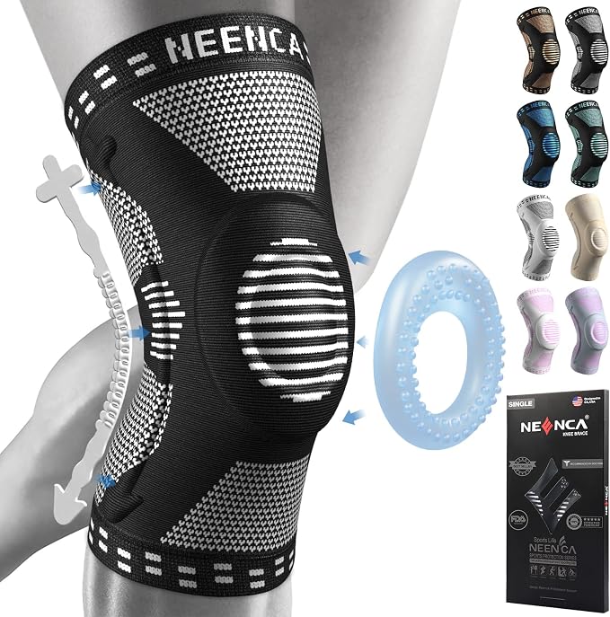 NEENCA Professional Knee Brace, Compression Knee Support with Patella Gel Pad & Side Stabilizers, Medical Knee Sleeve for Pain Relief, ACL,PCL, Meniscus, Injury Recovery, Arthritis, Sports, Workout...