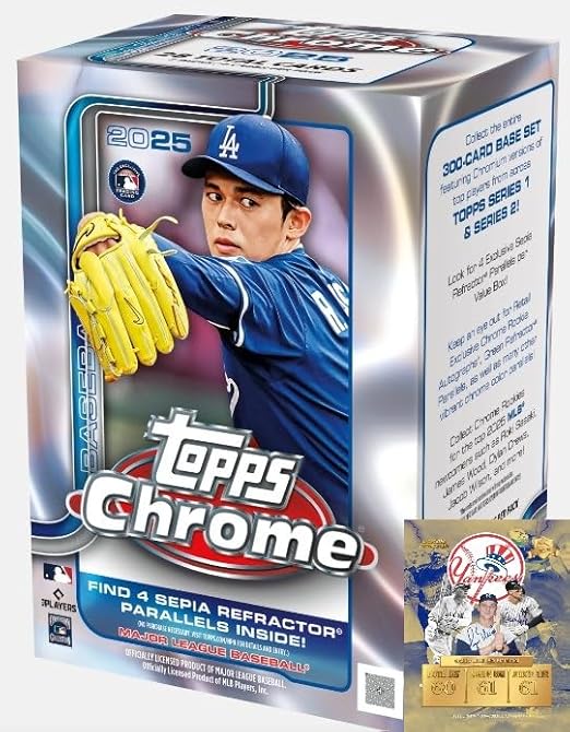 NEW 2025 CHROME Baseball Trading Card Blaster Box - Bonus Custom Judge Card Sized Print