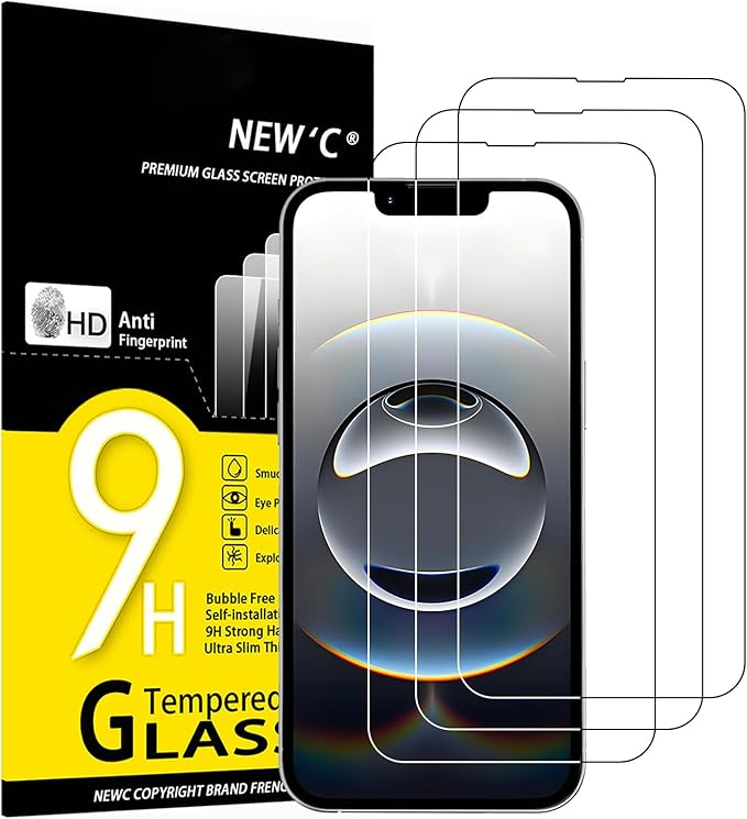NEW'C [3 Pack] Designed for iPhone 16e Screen Protector Tempered Glass,Case Friendly Ultra Resistant